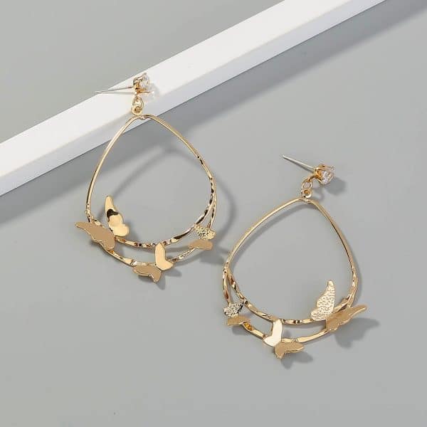 Double Drop-shaped Multiple Butterfly Earrings