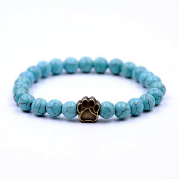 Volcanic Stone Dog Paw Bracelet Tiger Eye Stone