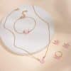 5PCS Fashion Butterfly Pendants Necklace Earrings Ring Bracelet Sets For Women Jewelry Set Bridal Wedding Jewelry Gift