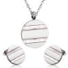 Necklace Earrings Set Ladies Stainless Steel Set