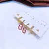 INS Wind Zircon Micro Set Geometric Stud Earrings