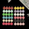 12 Colors Round Drop Oil English Letter Alloy Pendant DIY Ornament Accessories