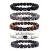 Natural Gemstone Bracelet Vintage Stone Beads Men Women Jewelry