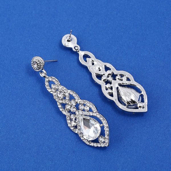 Alloy Diamond Drop Shape Pendant Stud Earrings