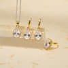 Drop-shaped Zircon Non-fading Ornament Three-piece Set