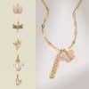 Butterfly Pendant Letter Pendant Necklace Snake