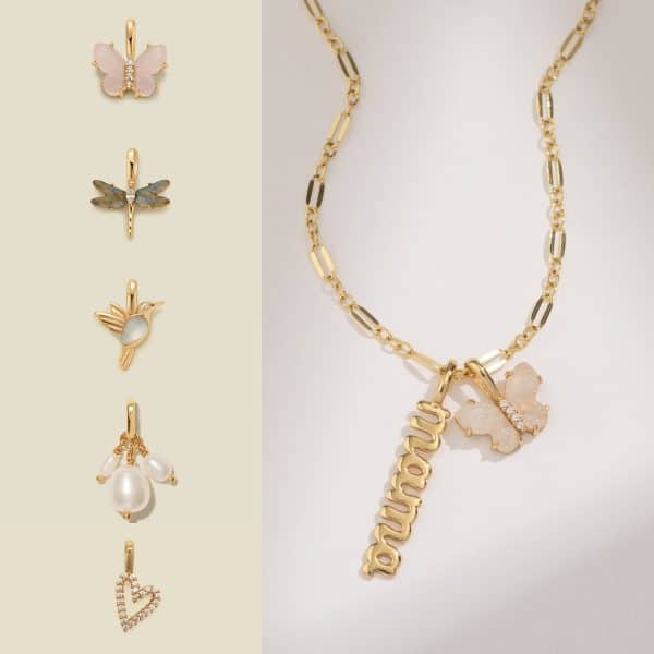Butterfly Pendant Letter Pendant Necklace Snake