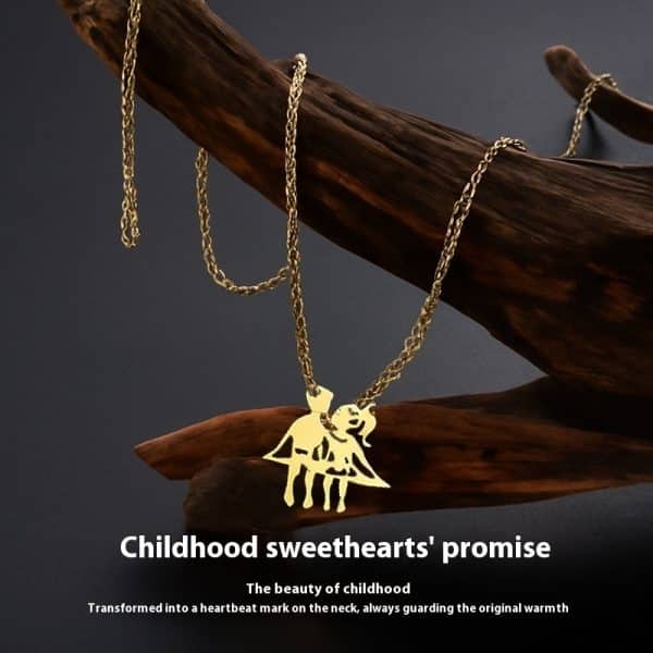 Fashion Stainless Steel 18K Gold Men And Women Couple Ins Style Necklace