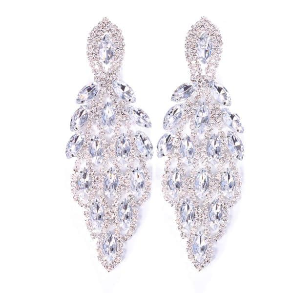 Colorful Crystals Water Drop Earrings Exaggerated Shiny