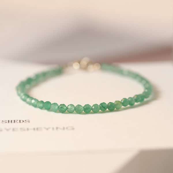 3mm Surface Cutting Beads Aventurine Lucky Beads Very Fine Crystal Retro Style Bracelet