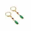 Brass Emerald Earrings Same Drop