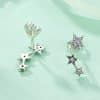 Five Point Star Set Zircon Earrings