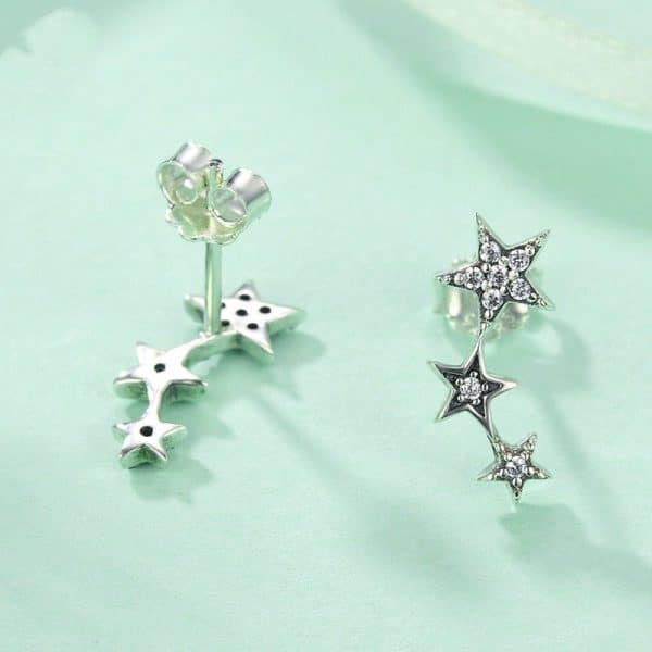 Five Point Star Set Zircon Earrings