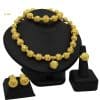 Women's Zircon Pearl Necklace Ring Earring Bracelet Four-piece Set