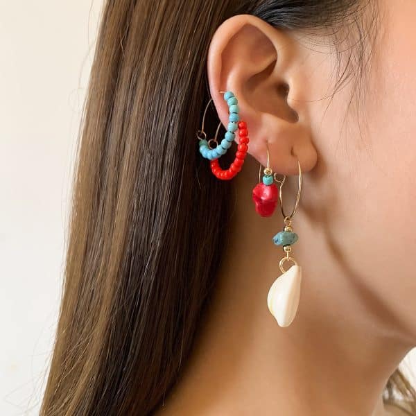 Shell Multi-element Set Beaded Earrings   Personality