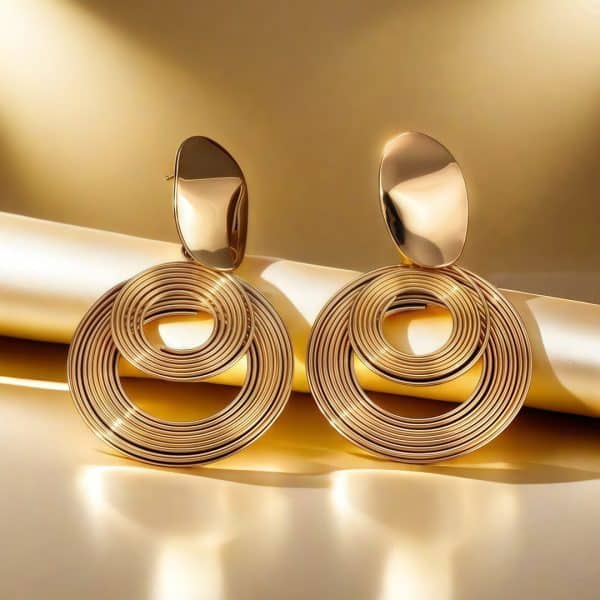 Retro Exaggerated Multi-circle Winding Personality Fashion Titanium Steel Earrings