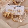 Women's Jewelry Pearl Butterfly Chain Big Ear Stud Set 9-piece Set