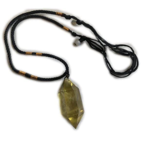 Original Stone Polished Crystal Column Jewelry Necklace