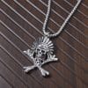 Skull Polished Pendant Necklace Vintage