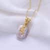Copper Plated Real Gold Design Versatile Baroque Shaped Pearl Earrings