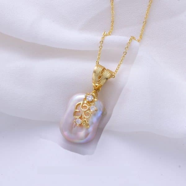 Copper Plated Real Gold Design Versatile Baroque Shaped Pearl Earrings