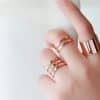 Three Rings And Two Rings Silver Ring Female 990 Silver