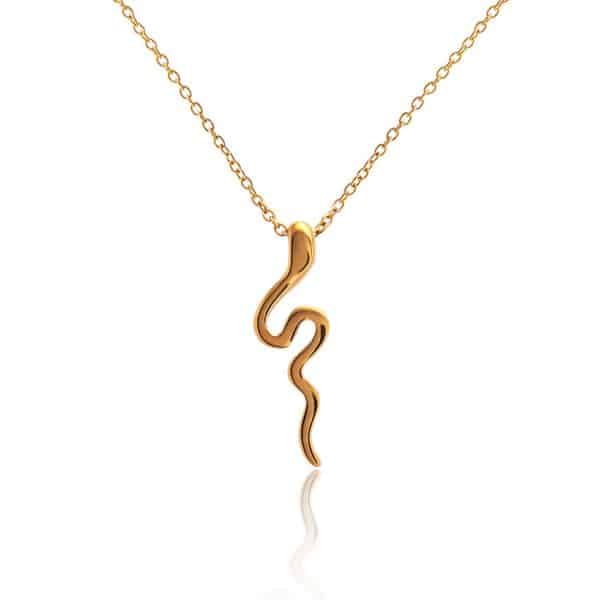 Popular Geometric Irregular Glossy Ring Snake Pendant Clavicle Chain