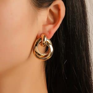Fashion Exaggerated Circle Stud Earrings Punk