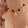 Ethnic Fashion Exquisite Natural Red Agate Double Layer Bracelet