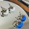 Women's Statement Contrast Enamel Drop Earrings