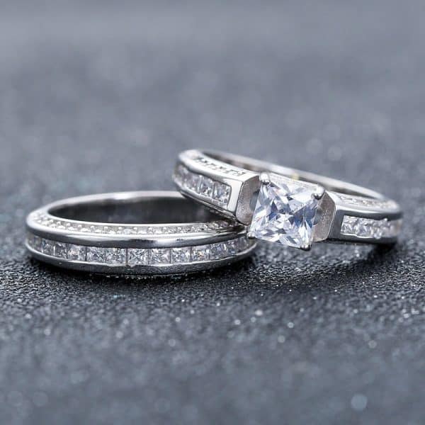 Zircon Gold-plated Ring Geometric Alloy