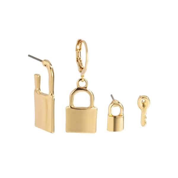 Simple And Fashionable Key Lock Earring Set Personality