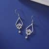 Vintage Water Drop Lotus Women's Earrings