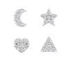 Flower Diamond-encrusted Overlay Wear Stacked Earrings Set Studs Ear Clips