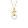 Hetian Jade Necklace Women's New Chinese National Fashion Ginkgo Leaf