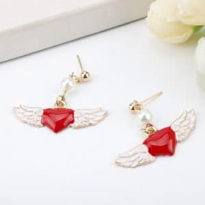 Angel Wings Personality Fashion Love Oil Drop Earrings