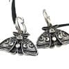 Women's Silver Sun Moon Moth Drop Earrings