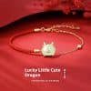 Auspicious Cute Dragon Zodiac Necklace Female Hetian Jade Bracelet Ear Studs