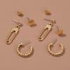 Classic Earring Set Combination Heart Shaped Round Stud Earrings Brooch Diamond Earrings