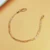 Copper Plating 18K Real Gold Simple NK Chain Fashion Bracelet