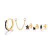 S925 Sterling Silver Fashion Personality Stud Earrings Set