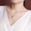 Sterling Silver Gold Plated Hetian Jade Safety Buckle Pendant