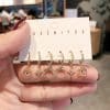 Personalized 6-piece set of micro-inlaid moon star earring