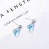 Blue water drop earrings