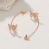Butterfly Copper Micro Set Zircon Tassel Ear Line Femininity Senior Sense Long Tassel Face Thin Delicate Earrings