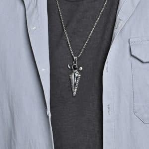 Nordic Retro Viking Text Stainless Steel Necklace
