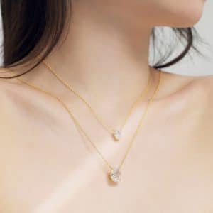 S925 Sterling Silver Necklace Women's Oval