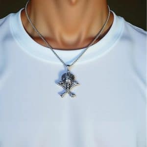 Skull Polished Pendant Necklace Vintage