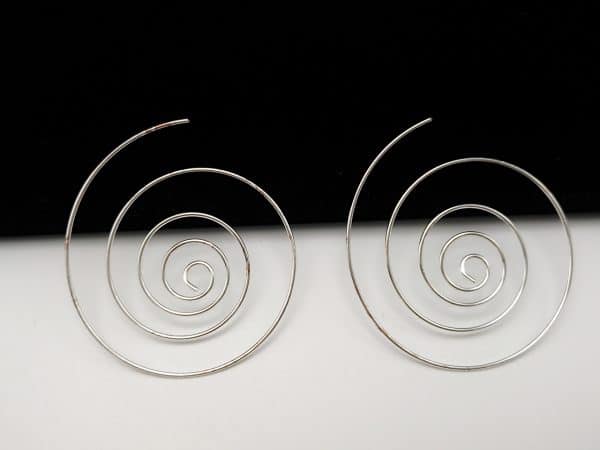 Circle silver earrings