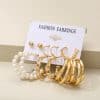 Retro Simple Temperament Ladies Plain Silver Simple Earring Set